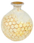 Handcrafted Ceramic Bee & Honeycomb Round Vase