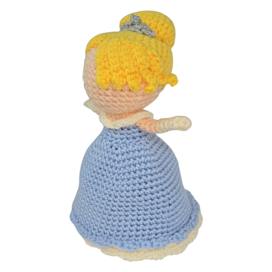 Handmade Crochet Girl Doll – Blonde Hair &amp; Brown Dress