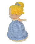 Handmade Crochet Girl Doll – Blonde Hair & Brown Dress