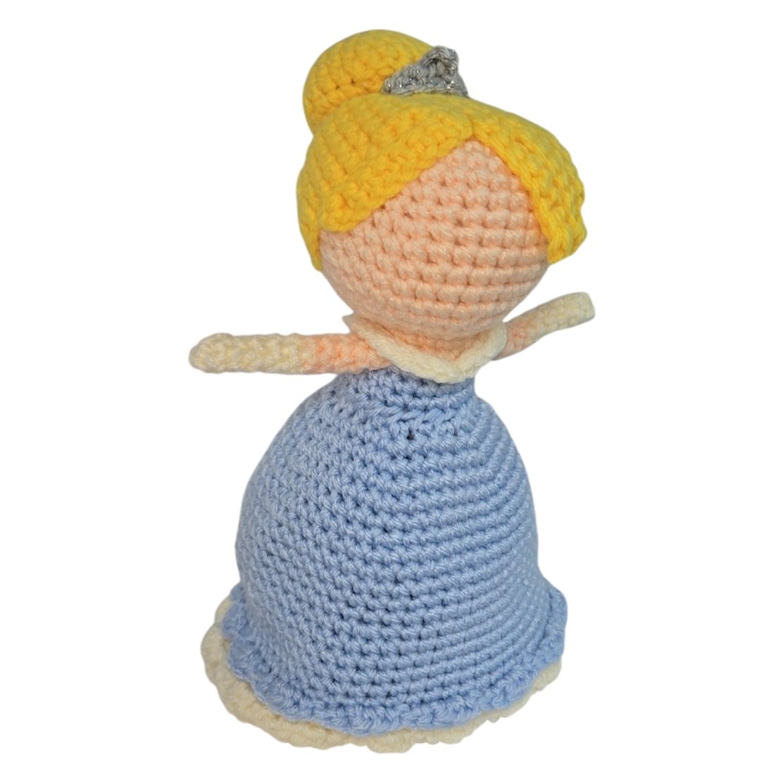 Handmade Crochet Girl Doll – Blonde Hair &amp; Brown Dress