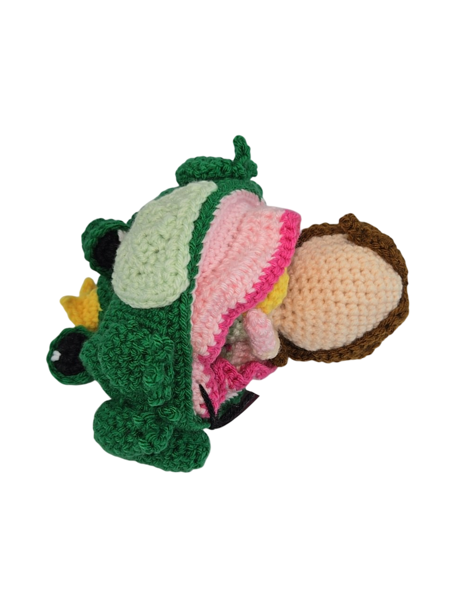 Handmade Crochet Princess And The Frog Amigurumi Doll
