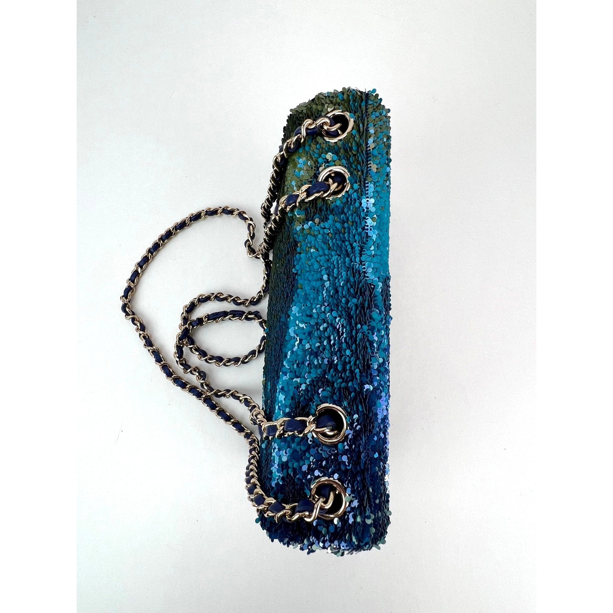 Chanel Shaded Calfskin Sequins Mini Flap Shoulder Bag