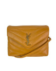 Saint Laurent Calfskin Quilted Toy Loulou Yellow Crossbody Bag