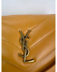 Saint Laurent Calfskin Quilted Toy Loulou Yellow Crossbody Bag