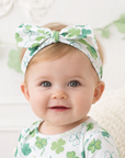 Shamrock Baby Headband – Adjustable Bamboo Irish Bow