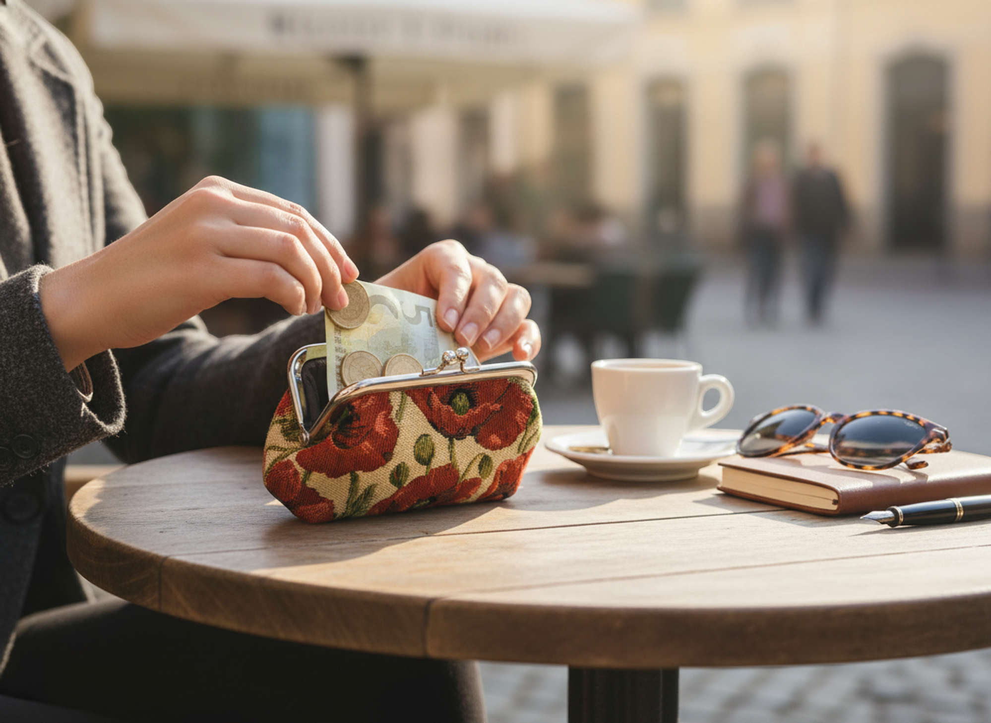 Poppy Tapestry Double Kiss Lock Coin Purse