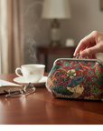 Strawberry Thief Tapestry Double Kiss Lock Coin Purse