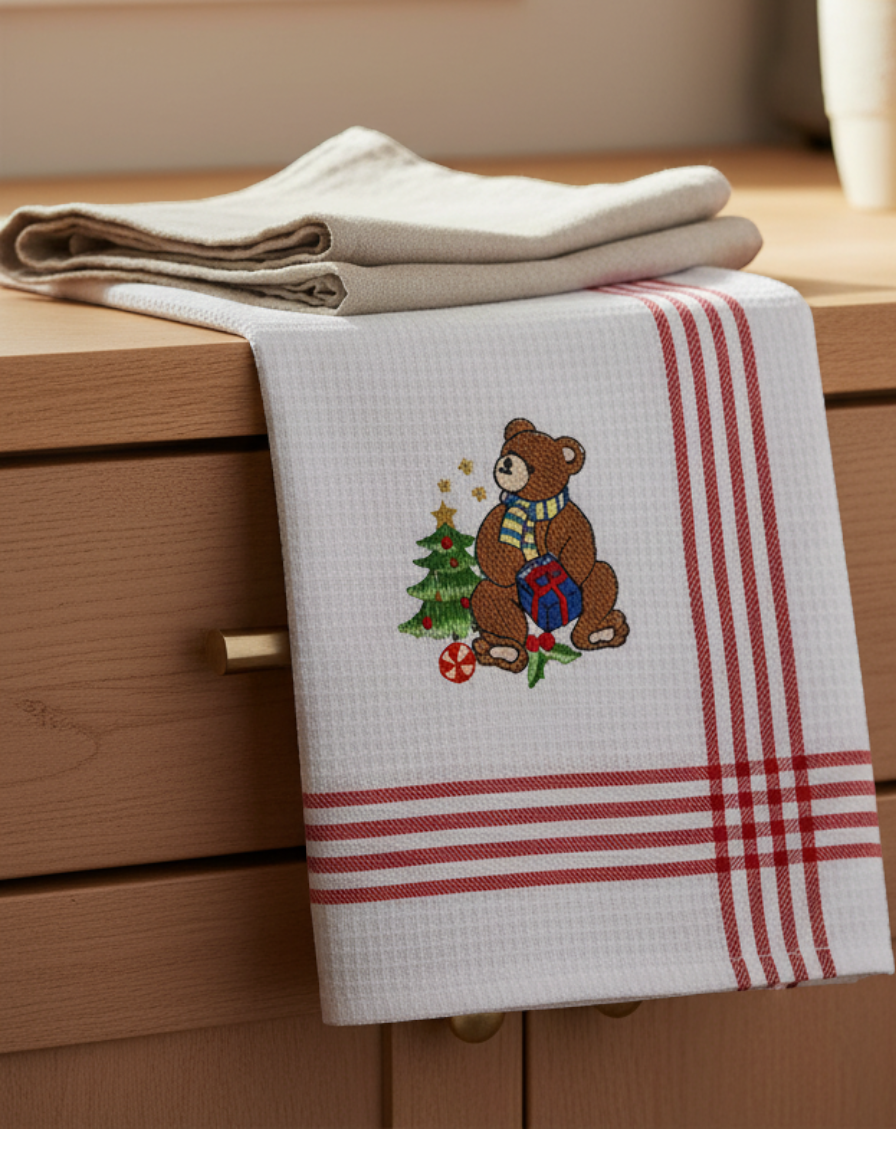 Christmas Bear Tea Towel