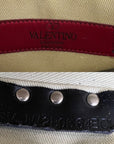 Valentino Rockstud Double Zip Purple Leather Crossbody Bag