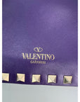 Valentino Rockstud Double Zip Purple Leather Crossbody Bag