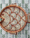 Fish Round Handwoven Decorative Iraca Tray