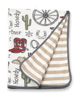 Western Cowboy Howdy Partner Cotton Baby Stroller Blanket