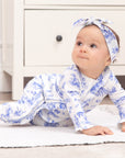 Baby Girl Toile de Jouy Bamboo Zipper Romper - Mommy and Me