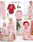 Christmas Ho-Ho-Ho Bamboo Baby Zipper Romper-Family Matching