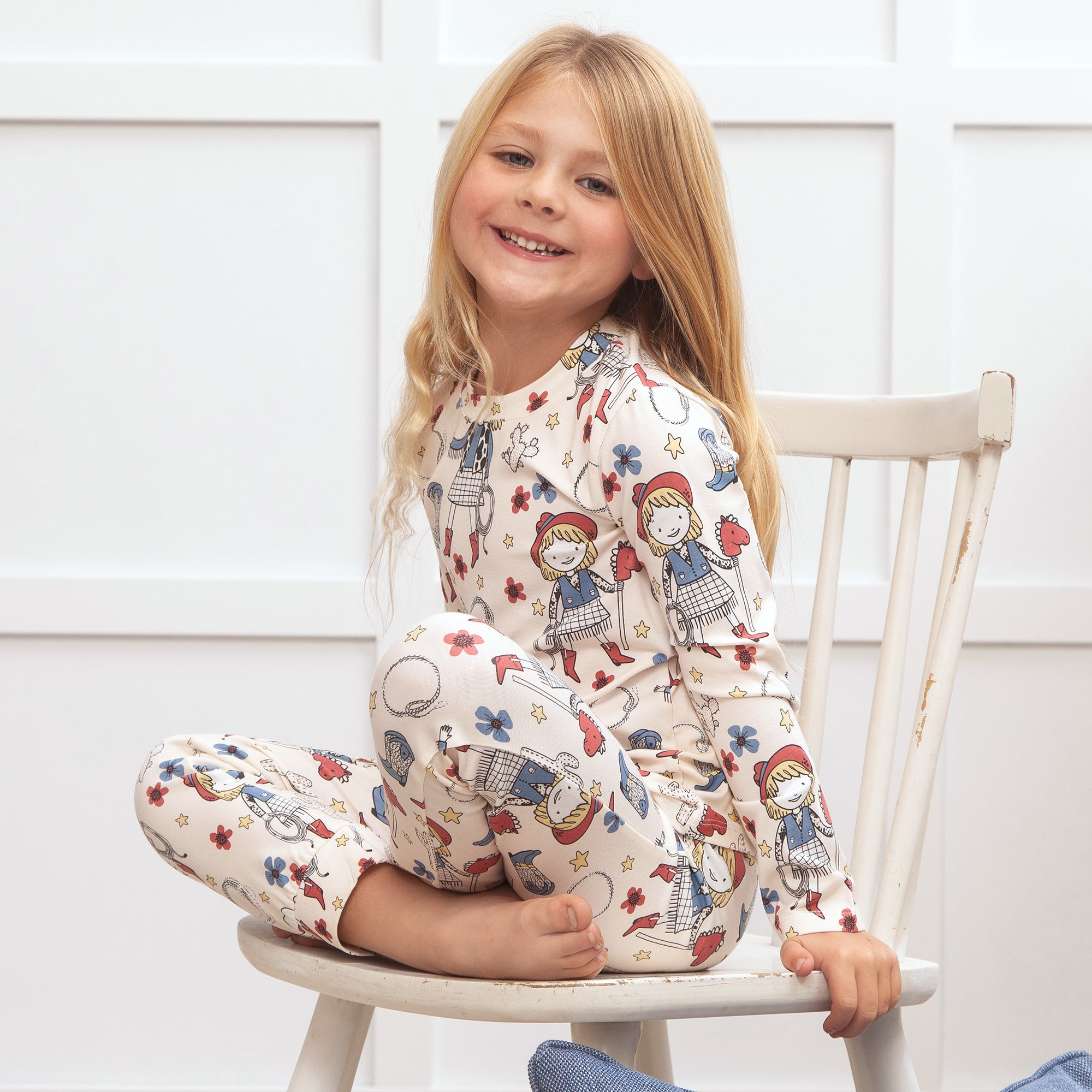 Girl's Cowgirl Western Bamboo Pajama Set 10Y &amp; 12Y