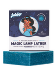 The Strawberry Shop Dr. Squatch Magic Lamp Lather soap bar with blue sapphire extract and Jasmine and Neroli scent.