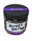 The Strawberry Shop's Bruce Julian Heritage Foods Milton's Malts dark chocolate malted milk balls in a glass jar.