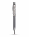 The Strawberry Shop Snifty Pen SPGD04, silver metal pens with glitter-filled clear barrels. Set of 6.