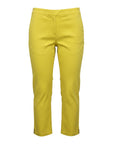 The Strawberry Shop bright yellow cropped pants with elastic waistband and side slits at the hem.