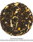 Organic Turmeric Ginger Peach Black Tea (25 Loose-Leaf Pyramid Teabags Carton)