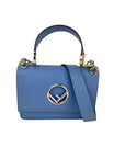 Fendi F Kan 1 Medium Blue Leather Shoulder Hand Bag