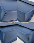 Fendi F Kan 1 Medium Blue Leather Shoulder Hand Bag
