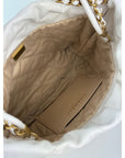 Chanel 22 Mini Shiny Calfskin Quilted White Crossbody Hand Bag