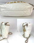 Chanel 22 Mini Shiny Calfskin Quilted White Crossbody Hand Bag