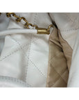 Chanel 22 Mini Shiny Calfskin Quilted White Crossbody Hand Bag