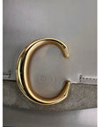 Chloe Shiny Calfskin Suede Small C Motty Gray Shoulder Bag