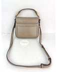 Chloe Shiny Calfskin Suede Small C Motty Gray Shoulder Bag