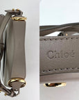 Chloe Shiny Calfskin Suede Small C Motty Gray Shoulder Bag