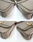 Chloe Shiny Calfskin Suede Small C Motty Gray Shoulder Bag