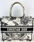 Christian Dior Book Embroidered Canvas Medium Stars and Signs Black Tote