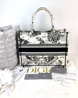 Christian Dior Book Embroidered Canvas Medium Stars and Signs Black Tote