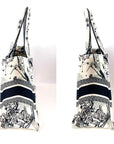 Christian Dior Book Embroidered Canvas Medium Stars and Signs Black Tote
